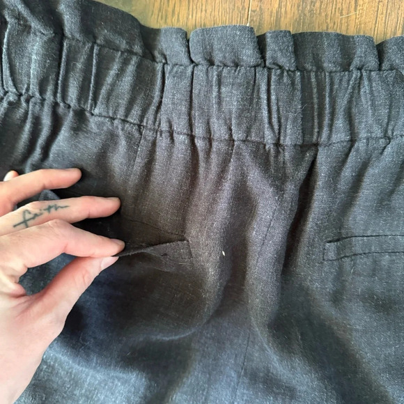 1901 Linen Wide Leg Urban Black Crop Stretch Pants Pockets Women’s Size Small - Picture 4 of 6